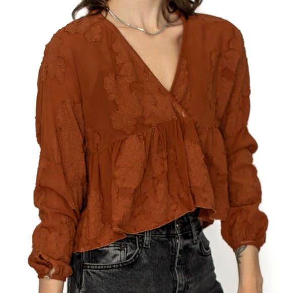 Aritzia • Wilfred • X-Small • Long Sleeve Blouse • Burnt Orange - Picture 1 of 8